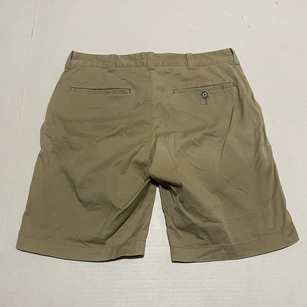 J Crew Shorts Mens 31 X 9 Beige Chino Flat Front Casual Stretch Khaki